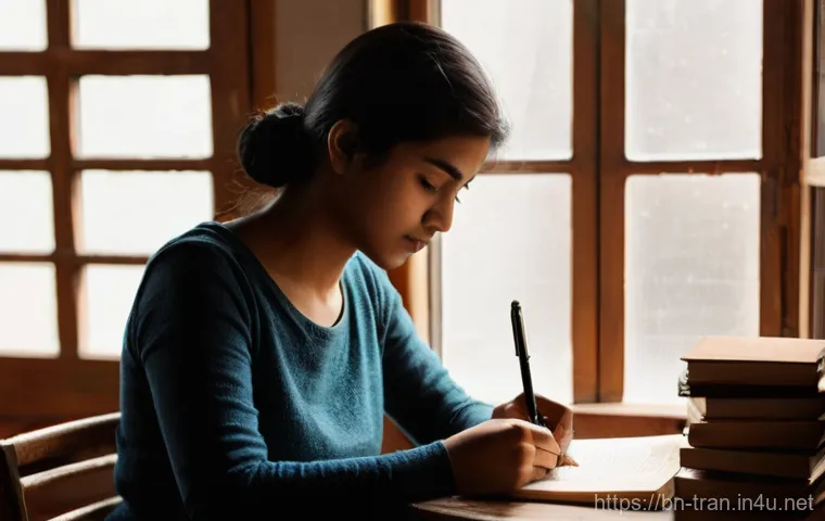 통역사로 일하며 얻은 교훈 - **Prompt:** A young, earnest female translator in her early 20s, with a warm, intelligent expression...