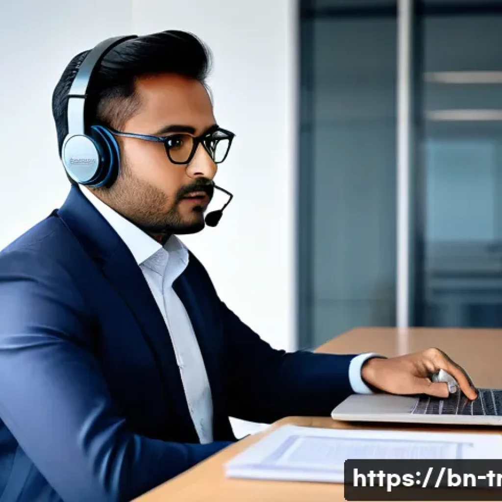 통역사로서의 첫 근무 경험 공유 - A professional Bengali interpreter sitting at a modern conference table wearing smart business attir...