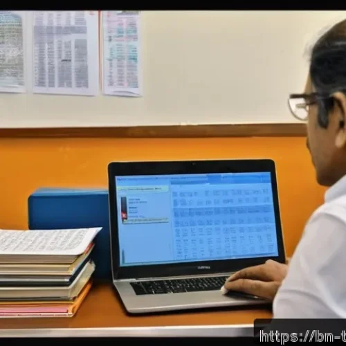 Home 33 통역사 현장 에티켓 - A professional Bengali translator sitting at a modern desk filled with bilingual dictionaries, a lap...